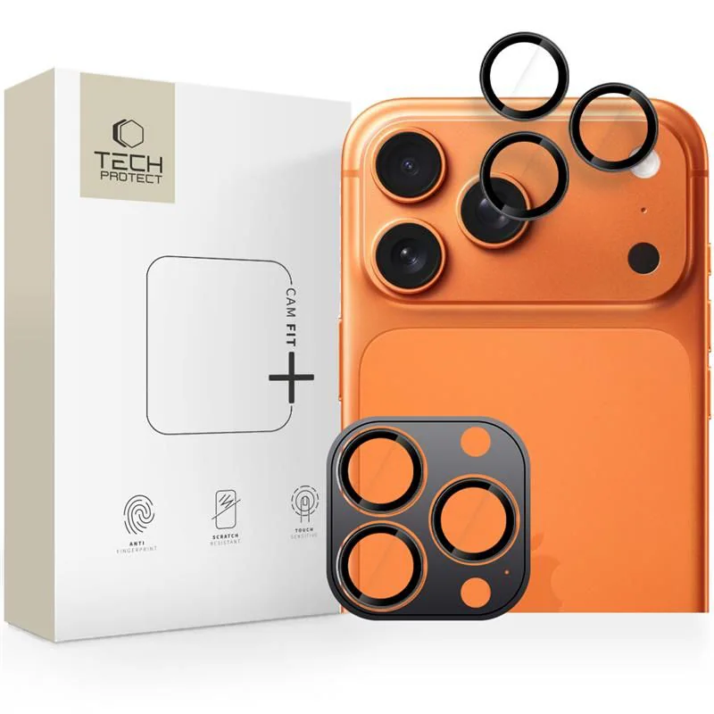 Tech-Protect Camring Fit+ kameraskydd för iPhone 14/15/16/17 Pro/Max - Svart