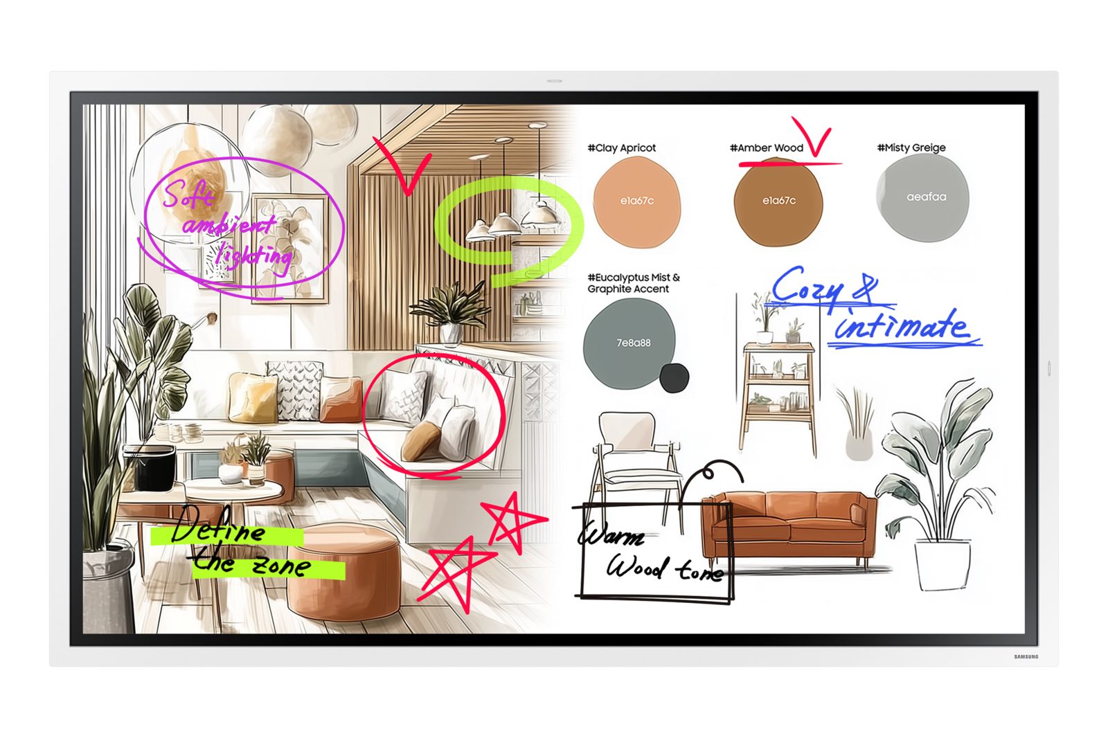 Samsung The Flip WMFX 55" interaktiv whiteboard, grå/vit, bild 3