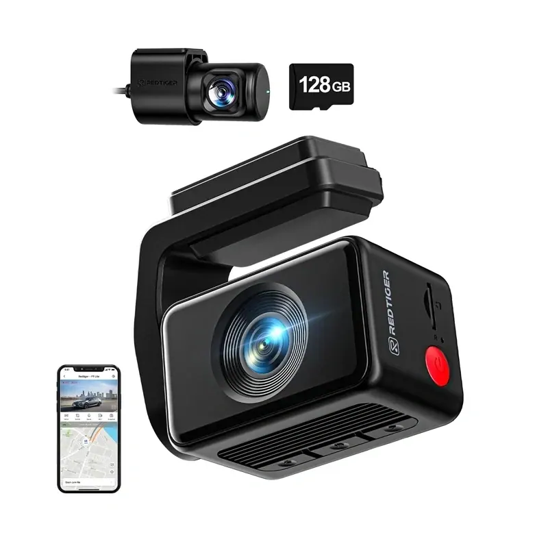 REDTIGER F4 Pro WiFi 4K + 1080p 128 GB bilkamera, bild 3