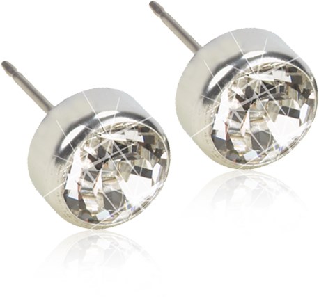 Blomdahl Silver Titanium Crystal Bezel 3 mm