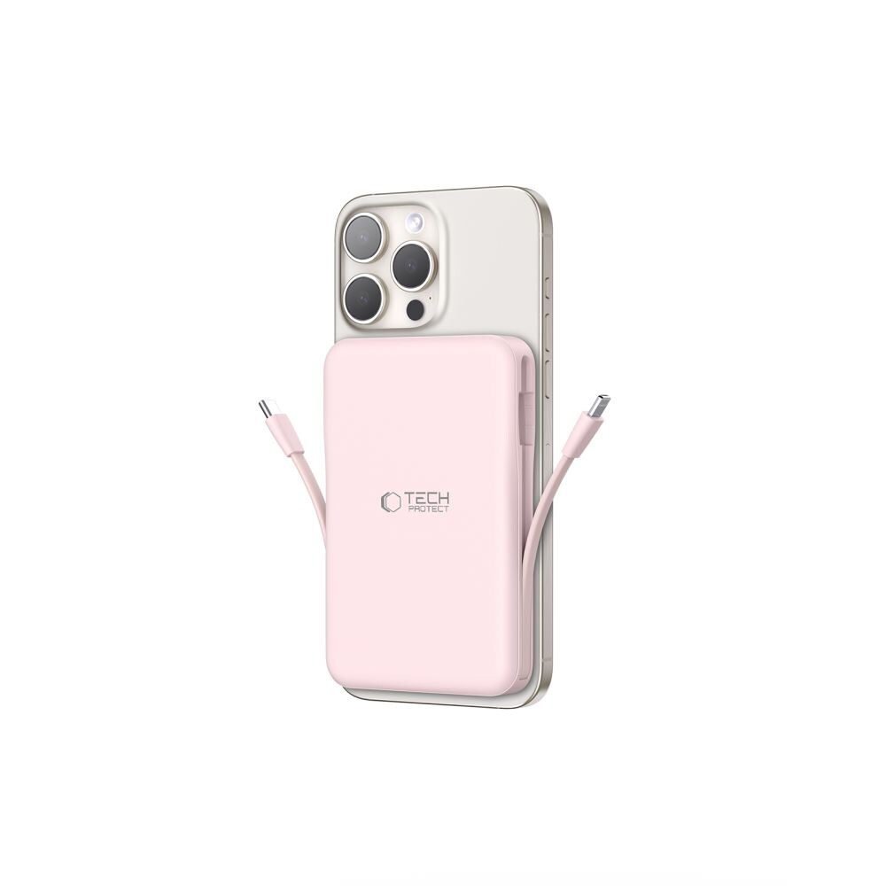 Tech-Protect PB31 LifeMag MagSafe Tråslös Powerbank 10000 mAh – rosa, bild 2