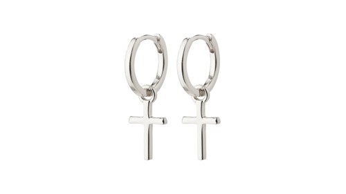 PILGRIM - DAISY Cross Hoops - Silver Plated - 2.5 cm, bild 3