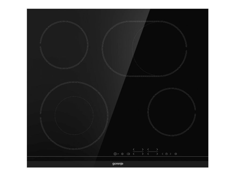 Gorenje ECT643BCSC - Keramisk häll - 4 kokplattor - Fördjupning - bredd: 56 cm - djup: 49 cm med fasad framkant - svart