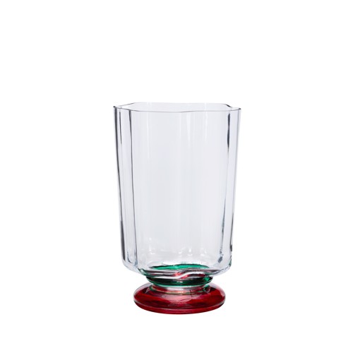 Hübsch - Verre Vase - Green/Red - 19x17xh28cm