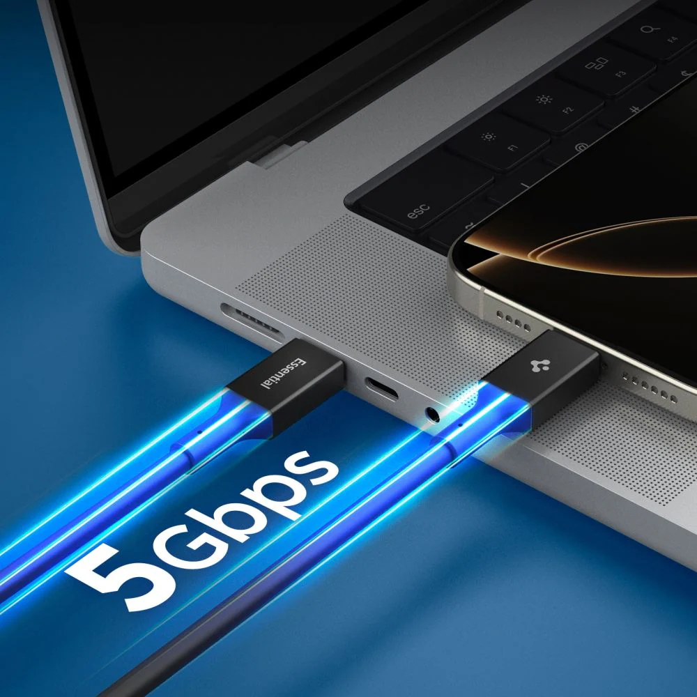 Spigen EB10020CC USB-C-kabel 100 W 200 cm – svart, bild 3