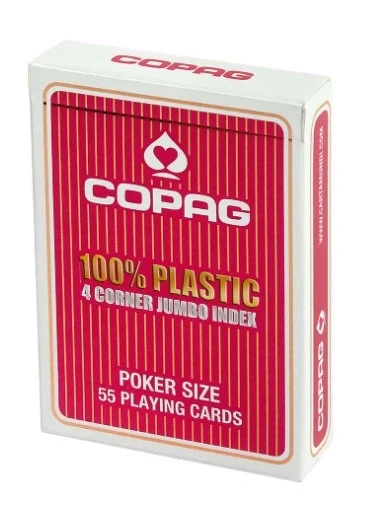 Copag Poker Size - 4 Corner Jumbo Index, 100% Plastic (Red), bild 2