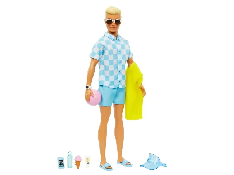 Barbie Classics Beach Day HPL74 Ken-docka, blond, badshorts