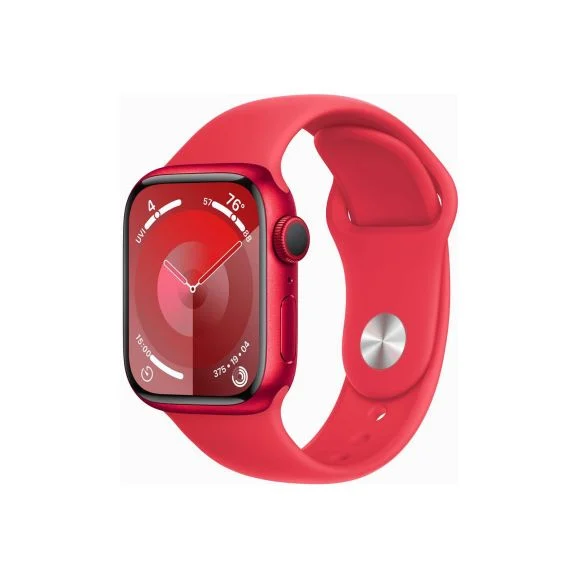 Apple Watch 9 GPS, 41mm (PRODUCT)RED Aluminiumboett med (PRODUCT)RED Sportband - S/M, bild 3