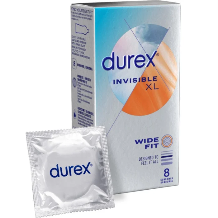Durex Invisible XL Kondomer, 8 st