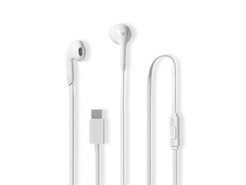 Headset, Nedis HPWD4024WT, in-ear, USB-C, vit