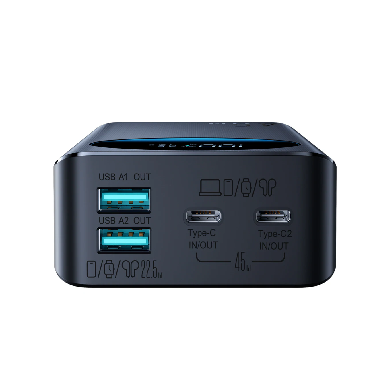 Joyroom JR-PBF02 Pro 20000 mAh 45W Powerbank med digital display 2x USB-A 2x USB-C - Svart, bild 5