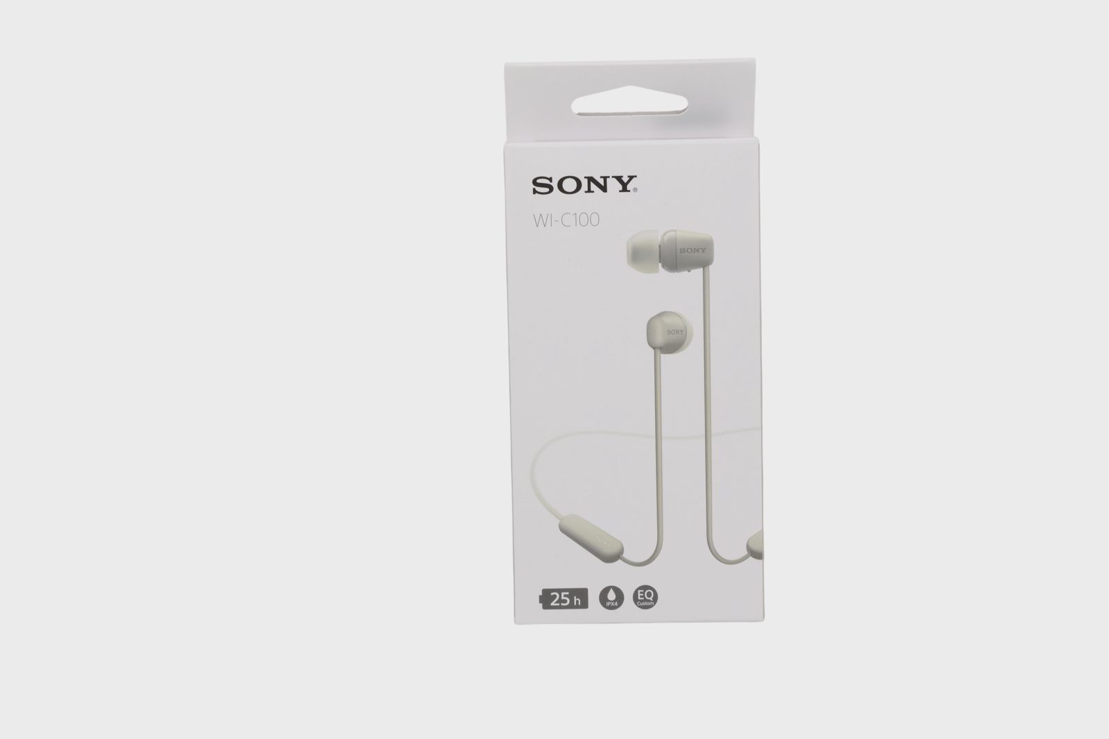 Sony WI-C100 - Hörlurar med mikrofon - inuti örat - nacKräm - Bluetooth - trådlös - beige