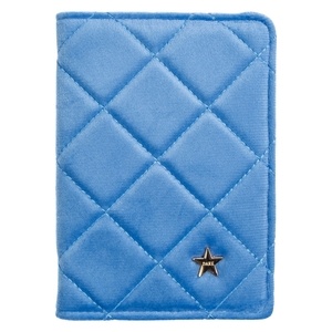 DARK Velvet Quilted Passport Cover Ibiza Blue