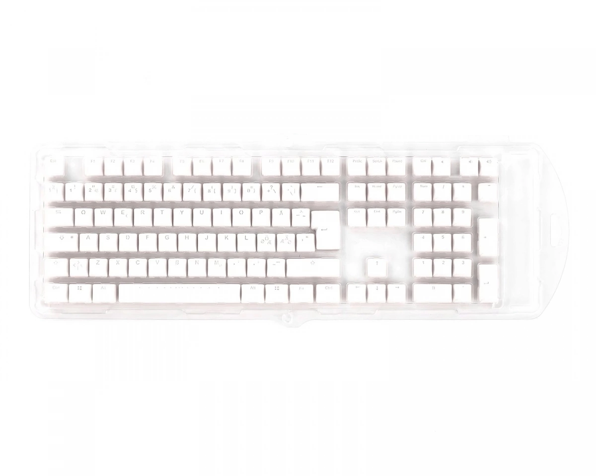 Ducky White Double-Shot PBT Keycap Set - ISO - Vit