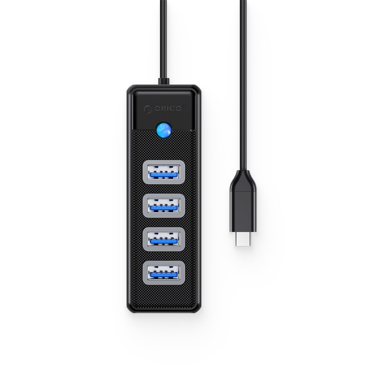 Orico PW4U-C3 USB-hubb med 4 USB-A 3.0-portar, 1,8 m – svart, bild 2