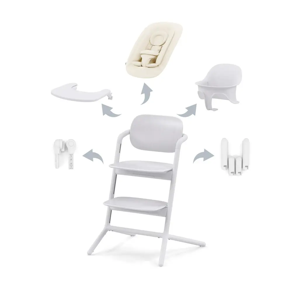 Cybex Lemo 4in1 matstol/sitter/babyset/bricka, all white