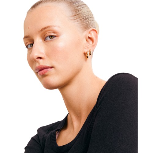 PILGRIM - AICA Chunky Huggie Hoop Earrings - Gold-Plated - 15 mm