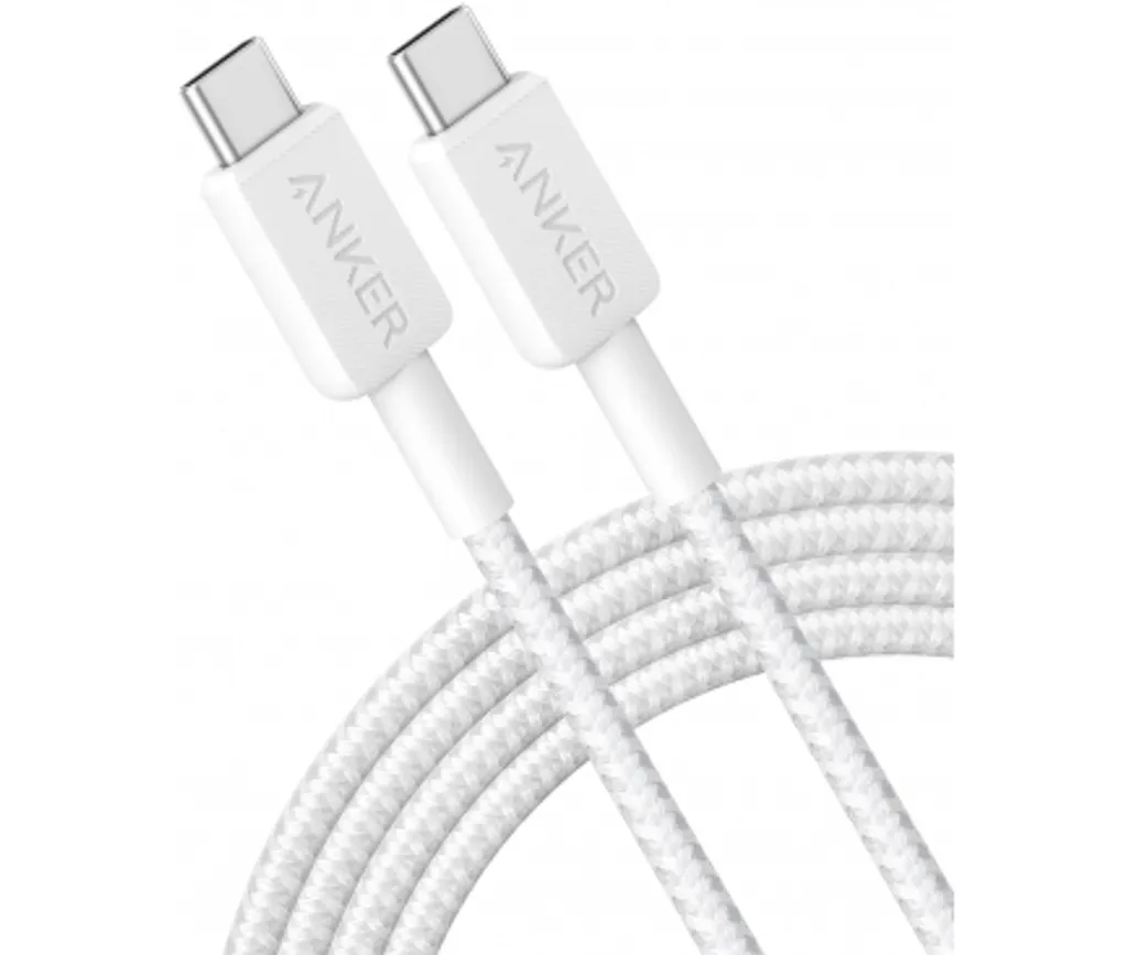 Anker 322 USB-C till USB-C laddkabel 60W, 1.8m – Vit