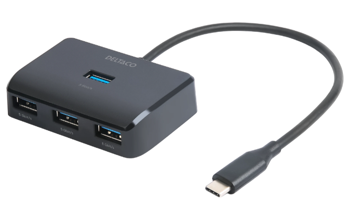 Deltaco USB-C Dockningsstation med 4 Portar - Svart, bild 2