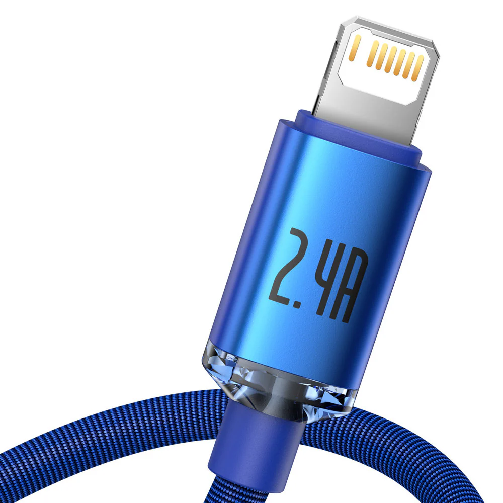 Baseus USB-A till Lightning kabel 2.4A, 2m - Blå, bild 2