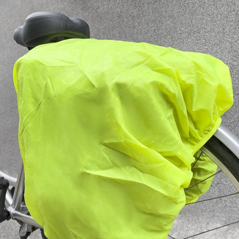 Stor cykelväska 60L med regnskydd och reflexer - svart, bild 3
