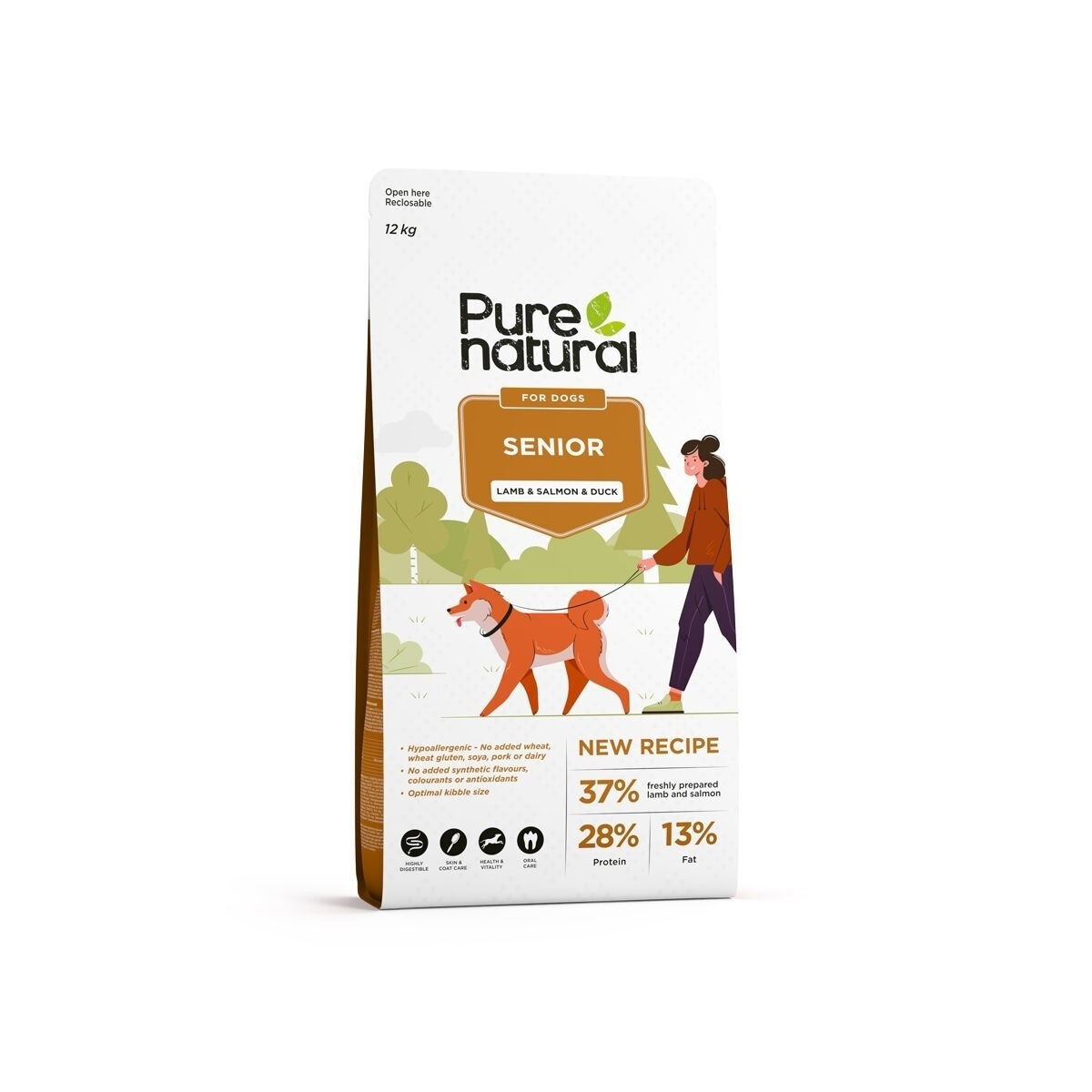 Purenatural Dog Senior Lamb, Salmon & Duck Torrfoder för Senior Hund 12 kg