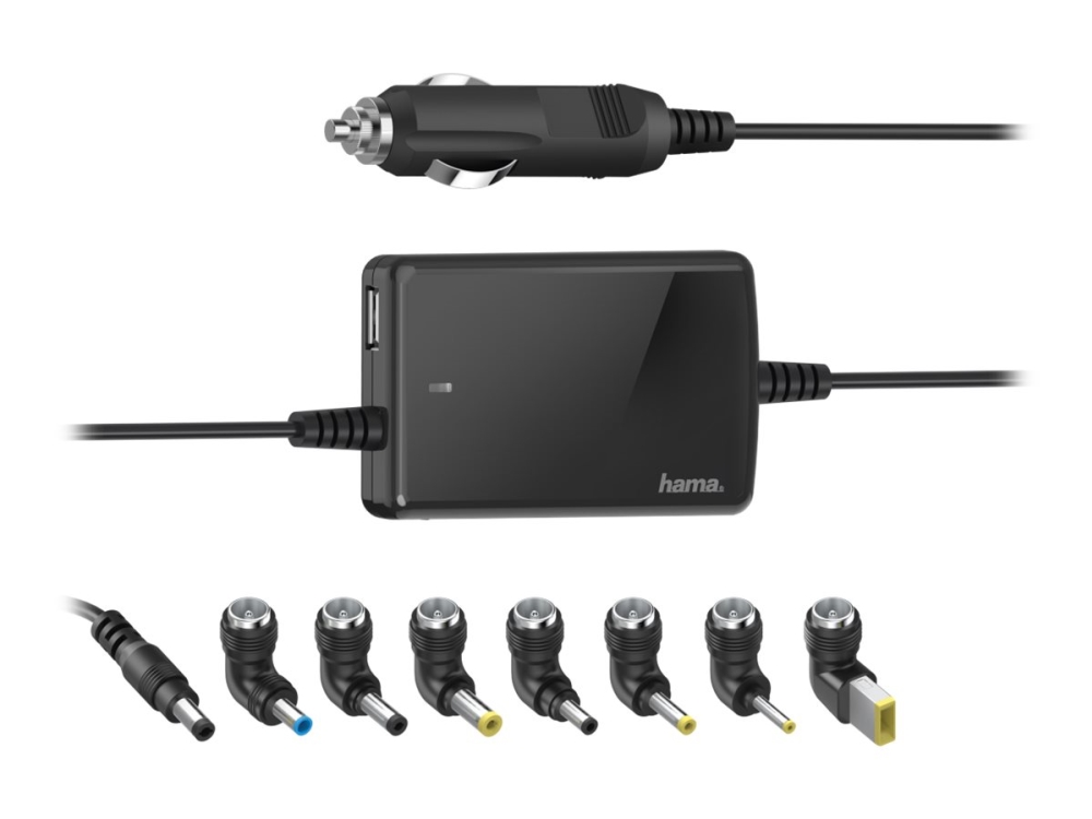 DC-adapter HAMA Notebook Universal Bil 70W, 8 st adaptrar