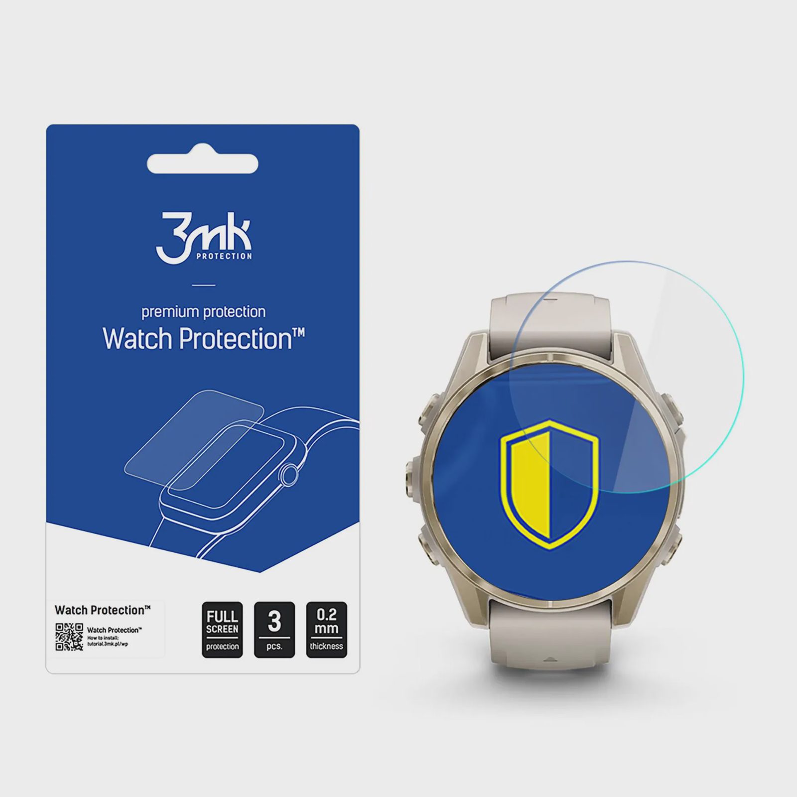 Hybrid Glass 3mk skärmskydd FlexibleGlass för Garmin Fenix 8 AMOLED 43 mm