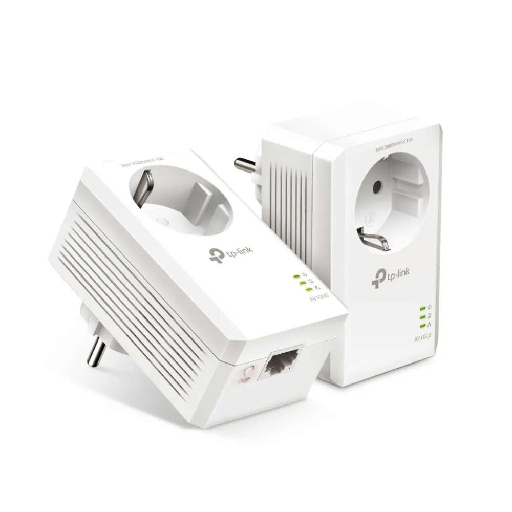 TP-Link TL-PA7019P KIT, 1000 Mbit/s, IEEE 1901, IEEE 802.3, IEEE 802.3ab, IEEE 802.3u, Typ E/F, Gigabit Ethernet, 10,100,1000 Mbit/s, HomePlug AV2