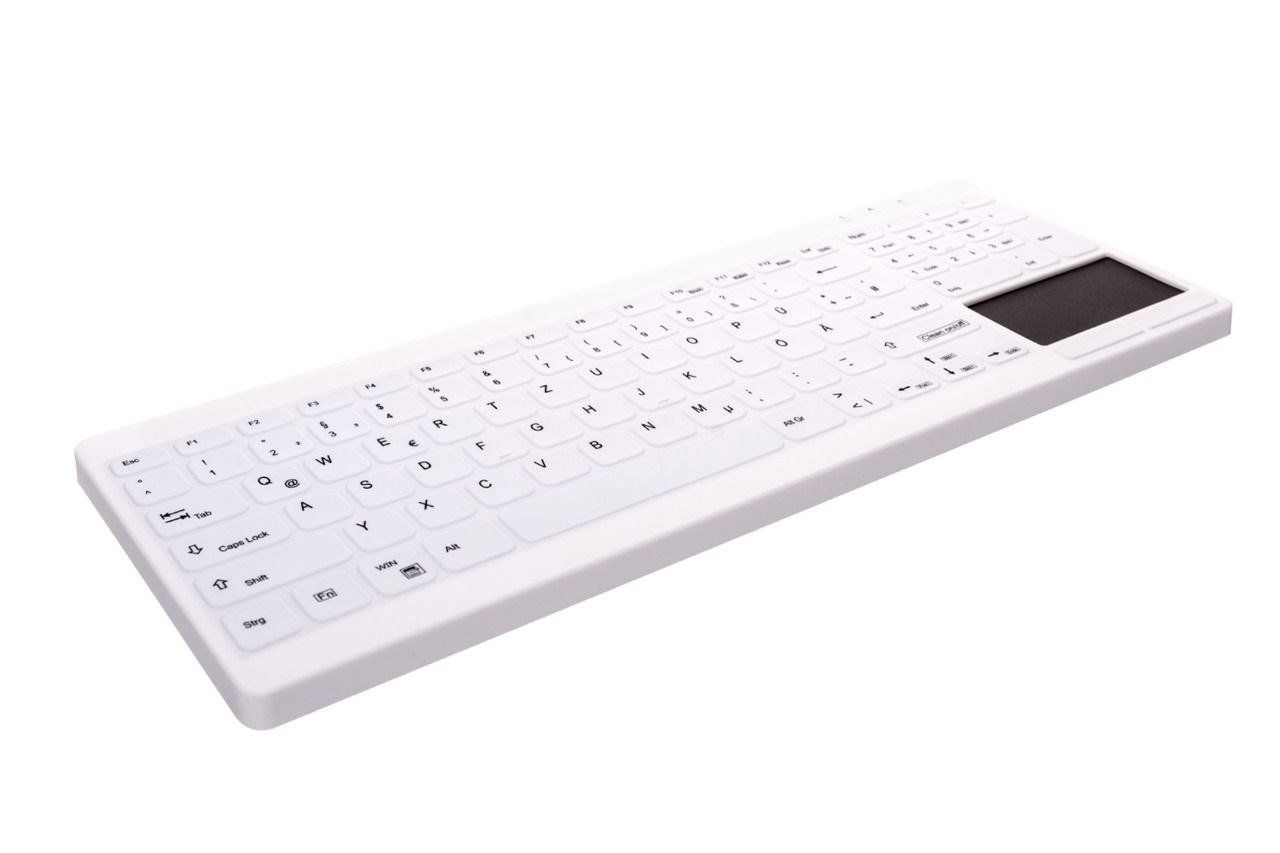 Contour Active Key QuickClean AK-C7412F tangentbord IP68 pekplatta, vit Nordiskt