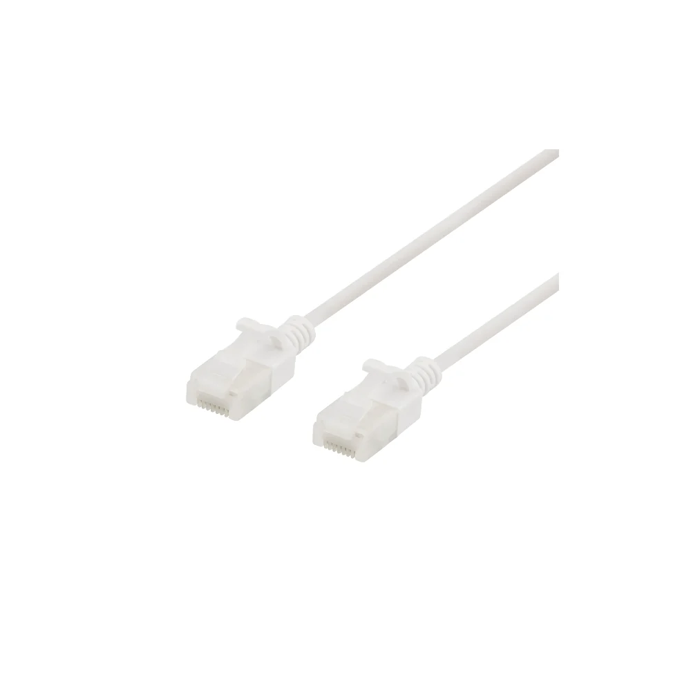 DELTACO TP-kabel Cat6a Tunn Rund U/UTP Vit 0.3 m