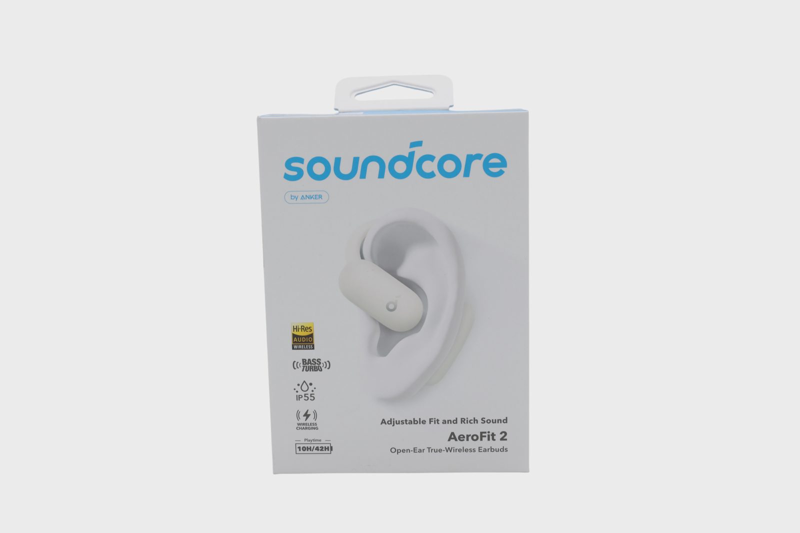 Soundcore AeroFit 2 True Wireless open-ear hörlurar (vita)