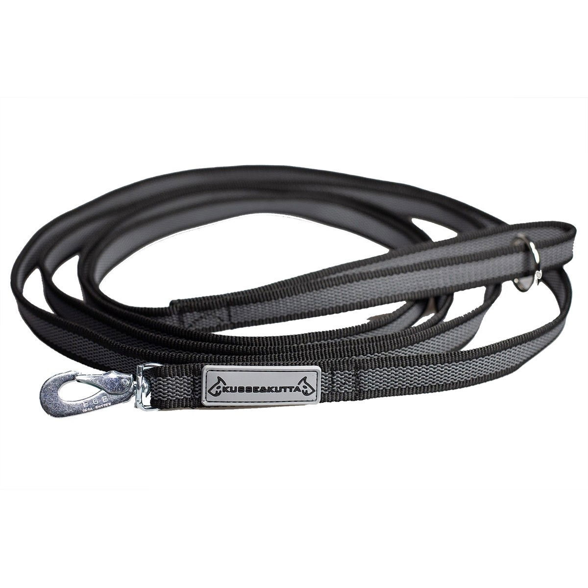 Kusse & Kutta Grip Hundkoppel med BGB-hake 300 cm Svart