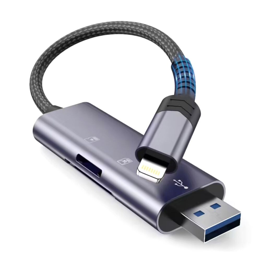 Tech-Protect UltraBoost SD/micro SD Minneskortläsare med Lightning/USB-A-kontakt, bild 2