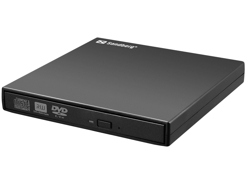Sandberg USB Mini DVD-brännare - DVD-RW-enhet - DVD-RW (Brännare) - USB 2.0 - Svart