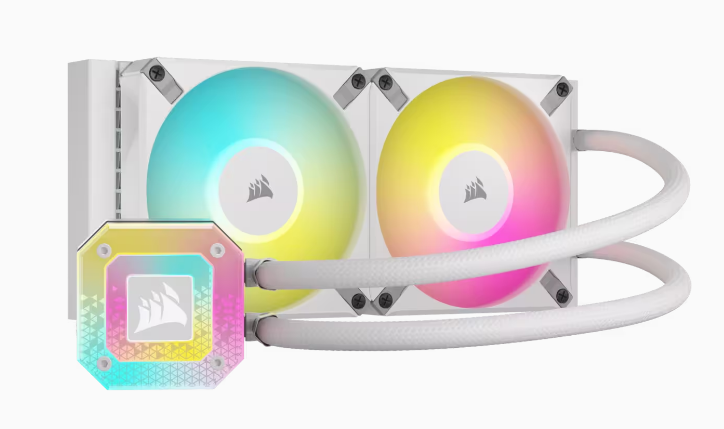 Corsair iCUE H100i ELITE CAPELLIX XT White, 240mm, RGB - Vit, bild 2