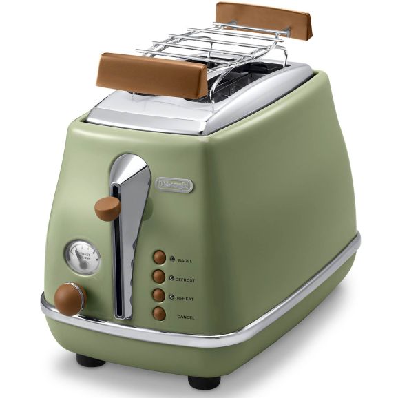 De'Longhi Icona Vintage CTOV 2103.GR - Brödrost - 2 skiva - 2 Kortplatser - grön