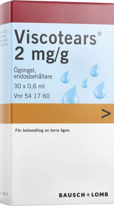 Viscotears, ögongel i endosbehållare 2 mg/g 30 x 0,6 ml