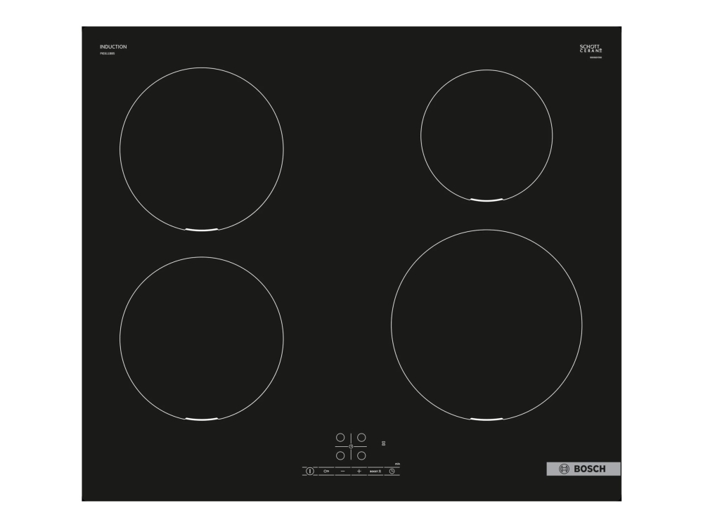 Bosch PIE611BB5E Serie 4 induktionshäll 60 cm, 4 zoner, svart