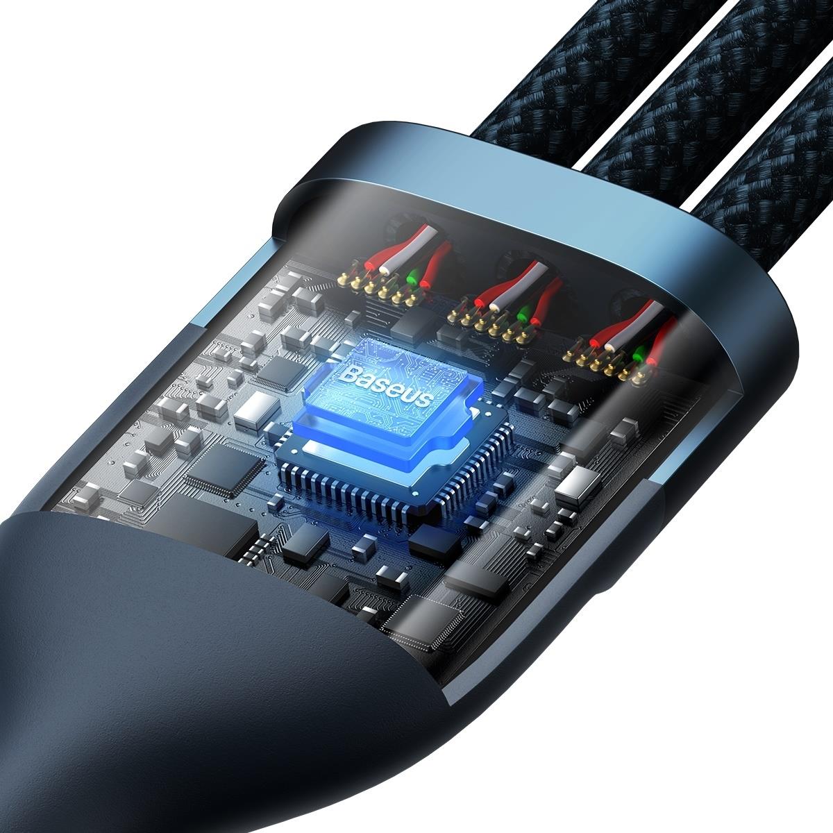 Baseus Flash Series II USB Type-C / A, Type-C / Lightning / micro USB 100W 1.2m Blue (CASS030103), bild 4