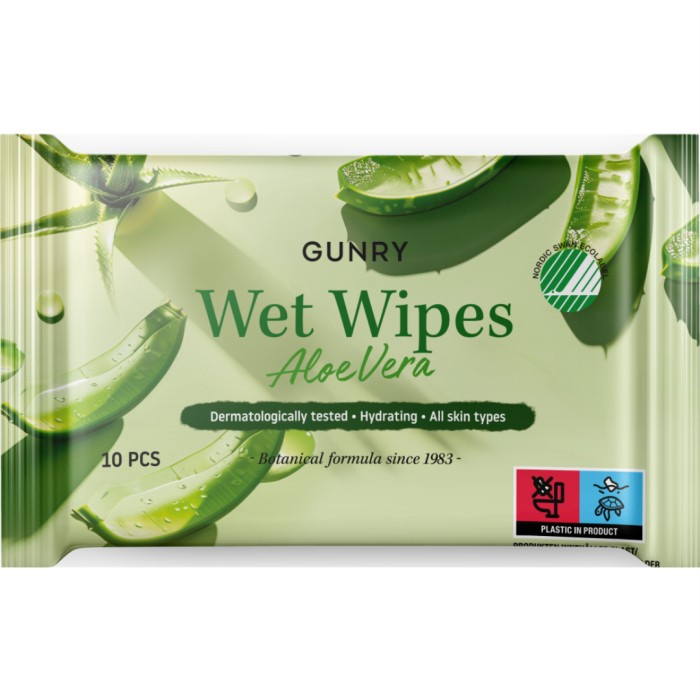 Gunry Wet Wipes Aloe Vera 10 st