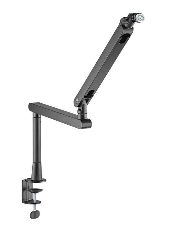 Deltaco GAMING Low-Profile Streaming Microphone arm with riser height extension adapter Black