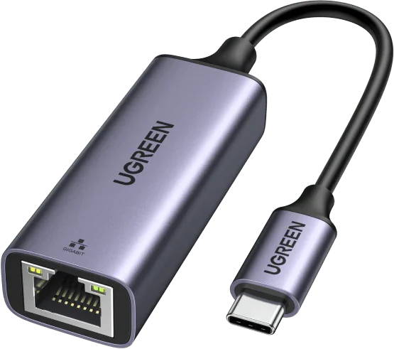 UGREEN USB-C->Gigabit Ethernet, Grå