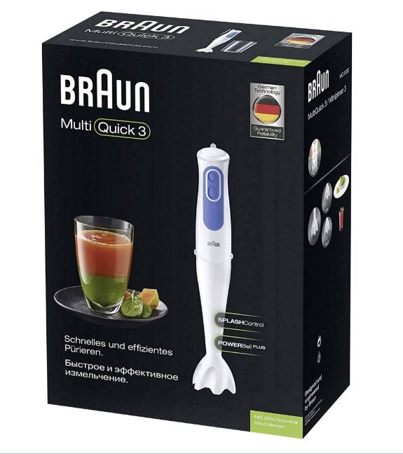Braun Multiquick 3 MQ 3000 Smoothie+ - Handmixer - 700 W - vit / blå