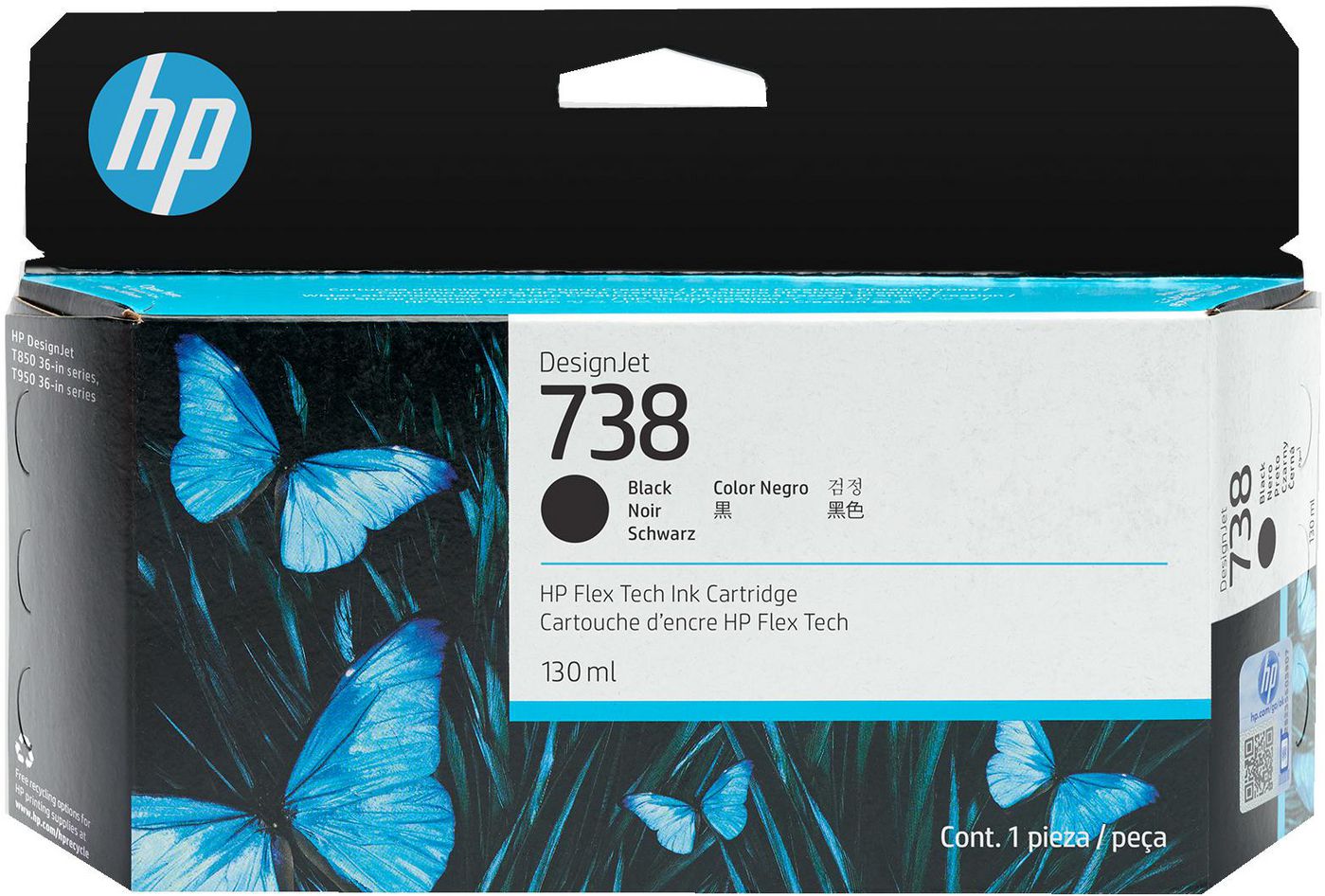 HP 738 Svart, 130 ml, bild 3