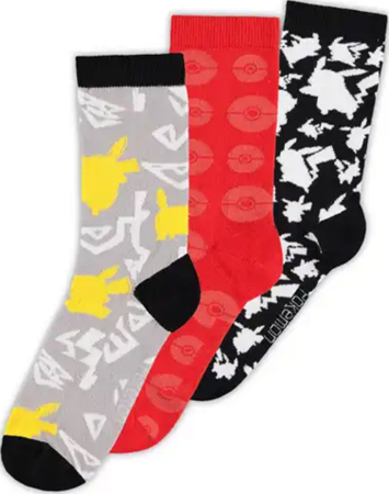 Pokemon Crew Strumpor 3-pack (Storlek 39-42)