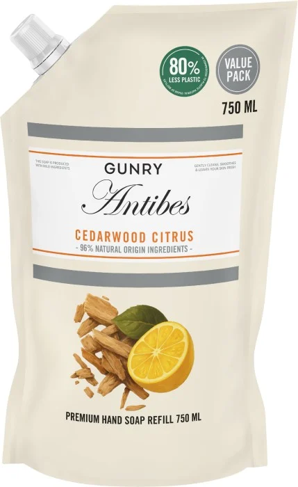 Gunry Flytande Tvål Premium Refill Cedarwood Citrus 750 ml