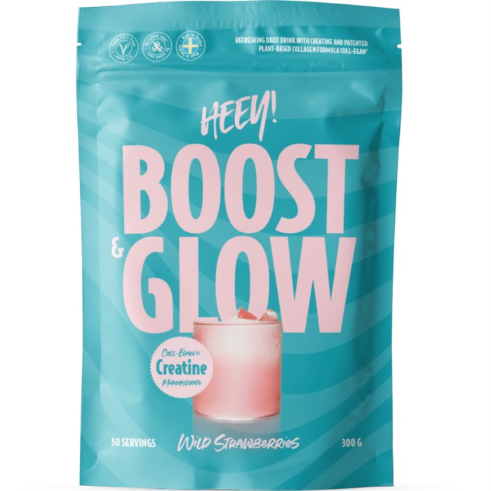 Heey! Boost & Glow Creatine + Coll-egan® Wild Strawberries 300 g