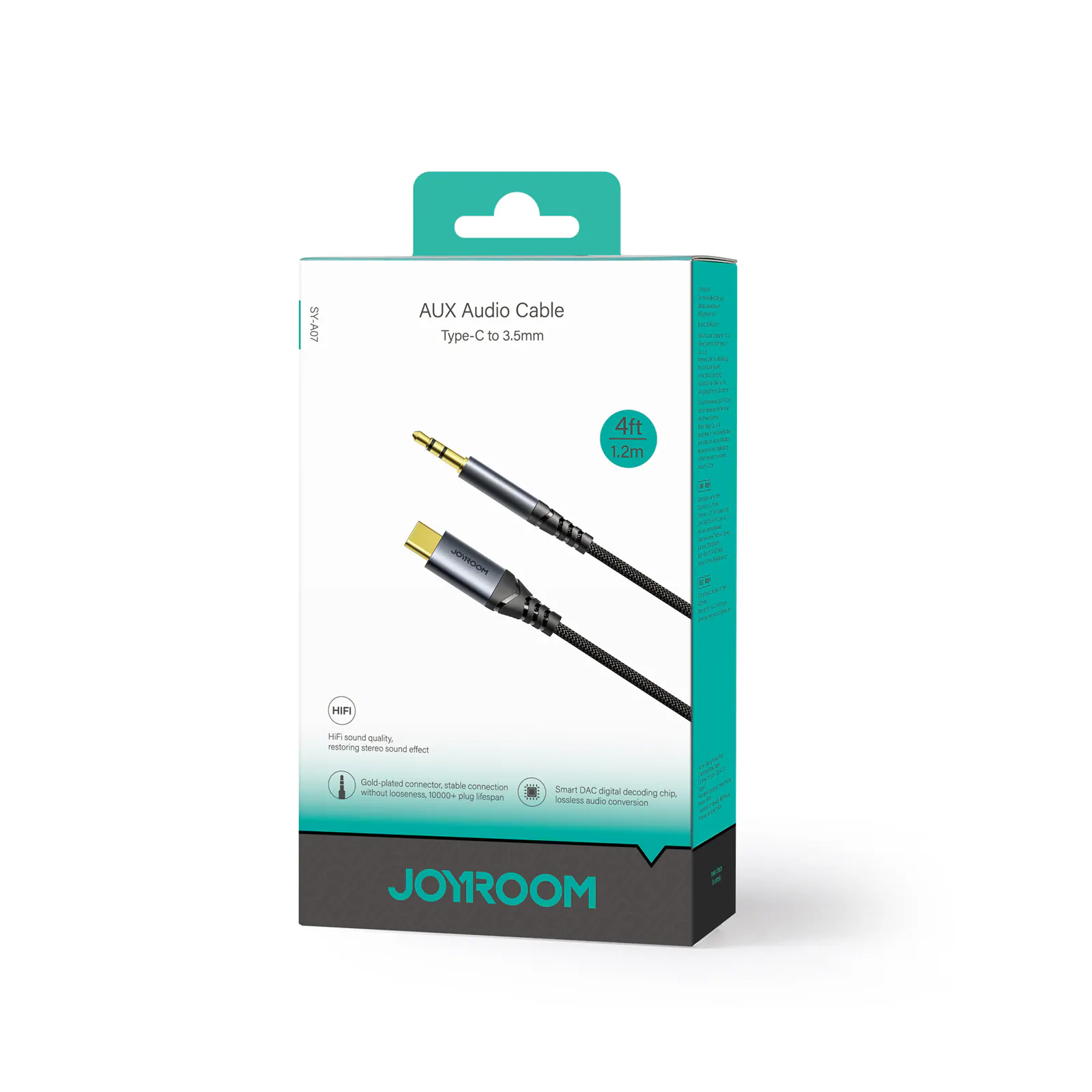 Joyroom USB-C till 3,5 mm AUX-kabel, 1,2 m - Svart