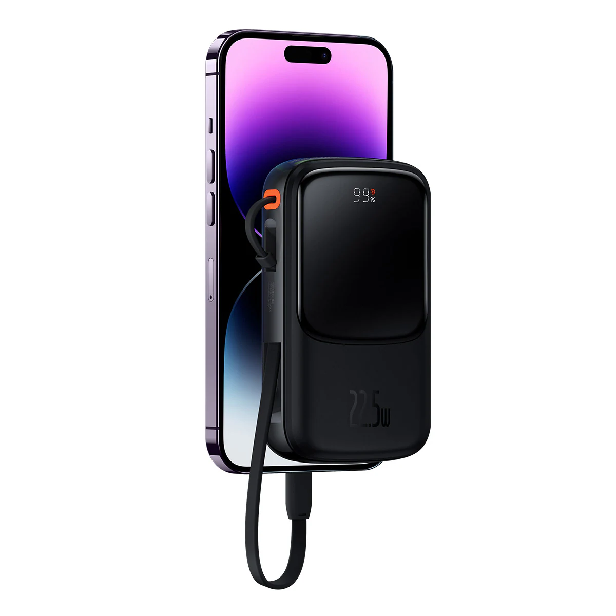 Powerbank 10000mAh 20W Baseus Qpow Pro Overseas Edition + USB C 3A-kabel - Svart, bild 5